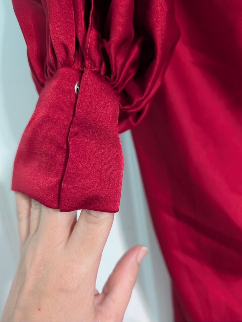 NWT Ieena Mac Duggal Midi Red raspberry One Shoulder 10 56064 - Picture 5 of 5